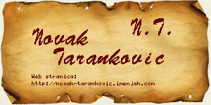 Novak Taranković vizit kartica